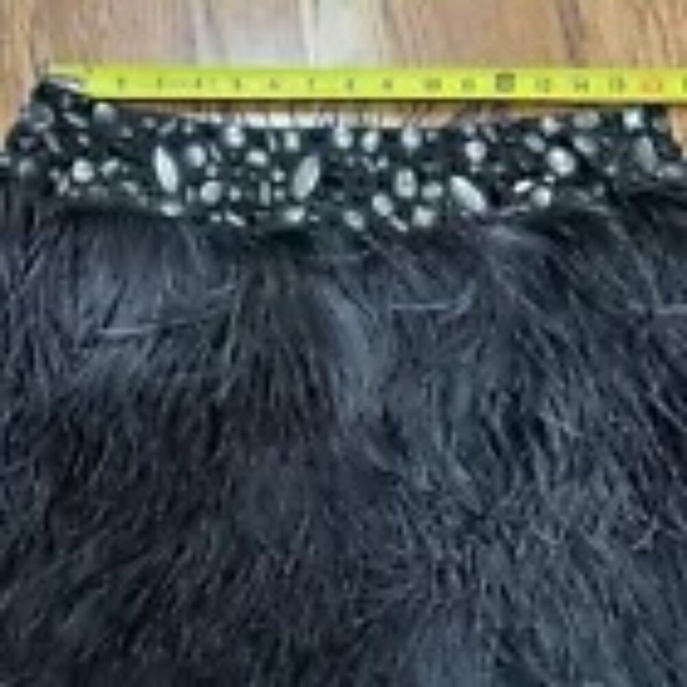 Lafayette 148 New York black feathered skirt size 12 - Picture 3 of 6